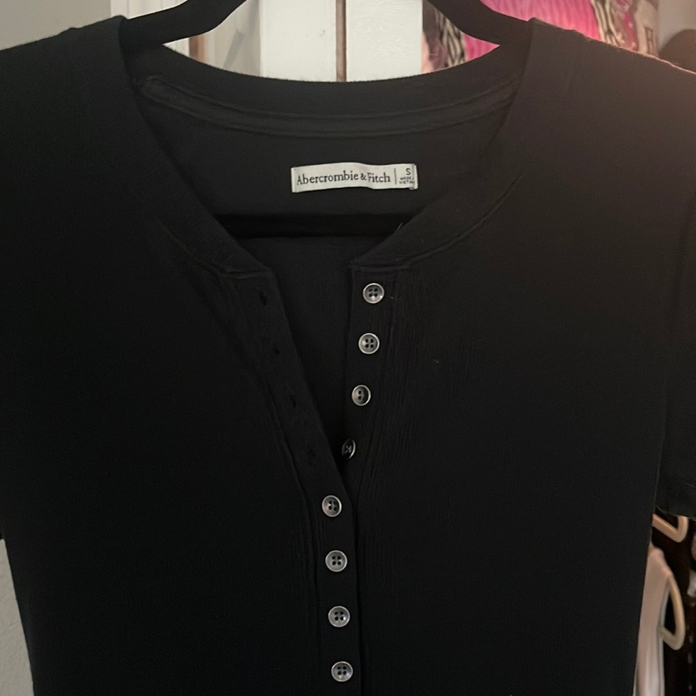 Abercrombie and Fitch Black Button Bodysuit